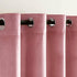 2 Pieces Plain Dyed Velvet Eyelet Curtains - Baby Pink